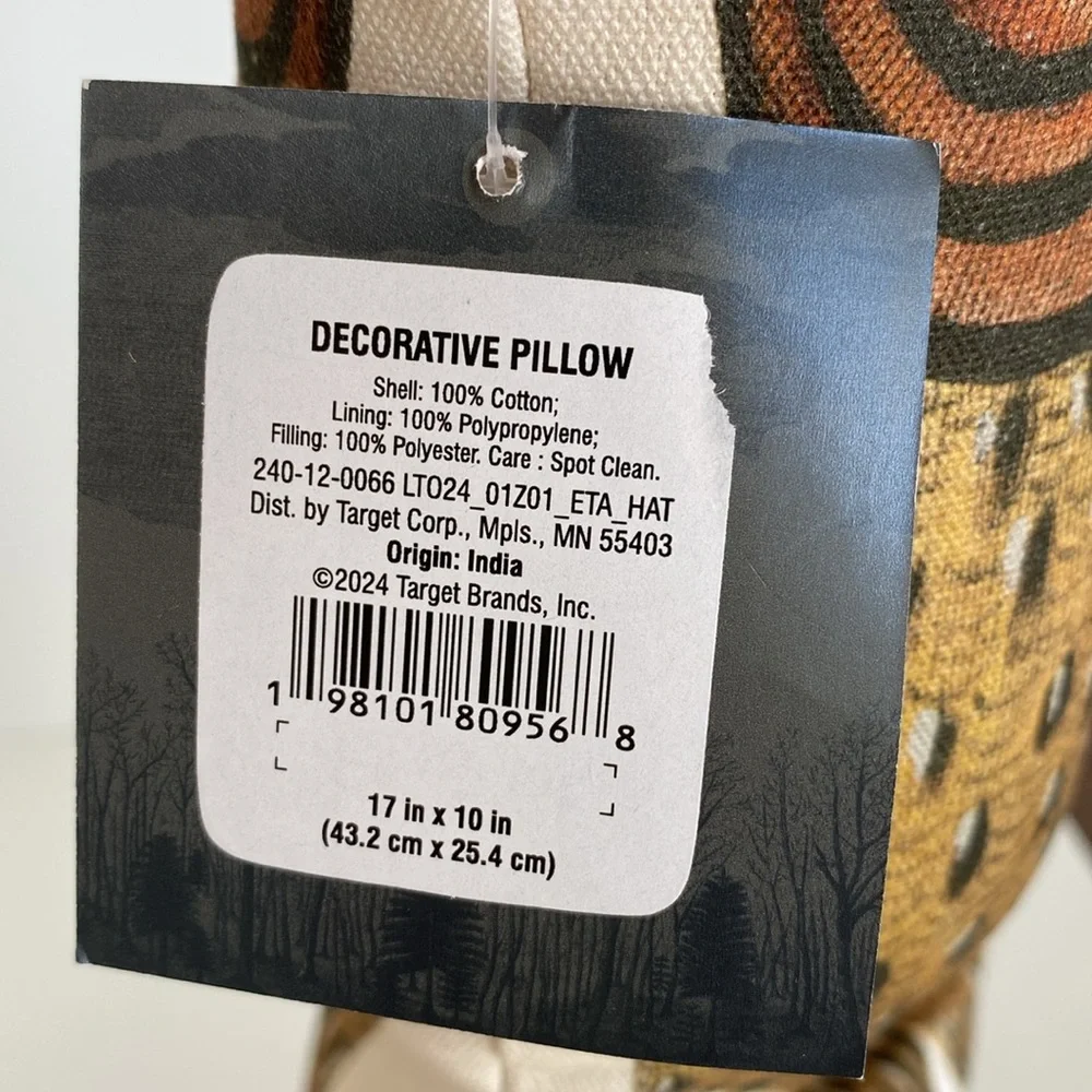 John Derian Horned Owl Throw Pillow